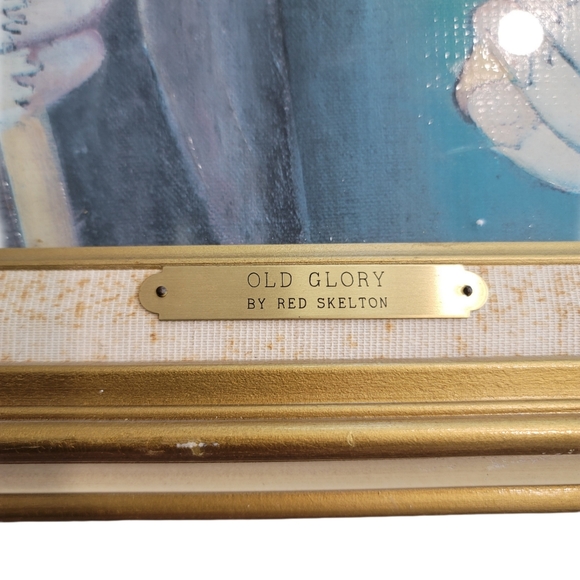 Red Skelton "Old Glory" Freddie clown number 940/5000 signed canvas framed rare - Picture 3 of 11